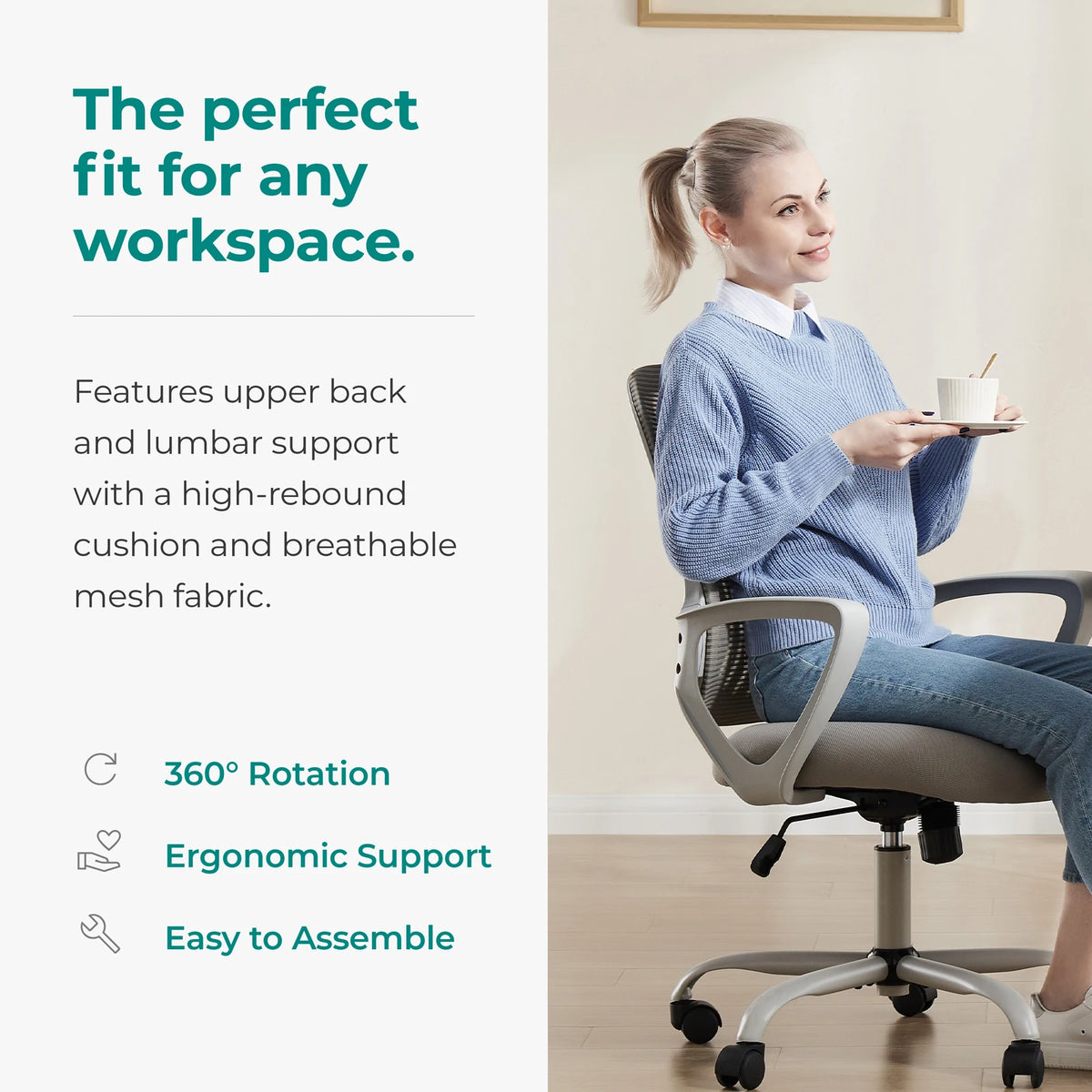 MCQ Fixed Armrest Gaming Office Chair