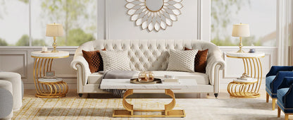 Tribesigns Round End Table, Faux Marble