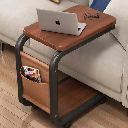 Mobile Coffee Side Table, Height Adjustable