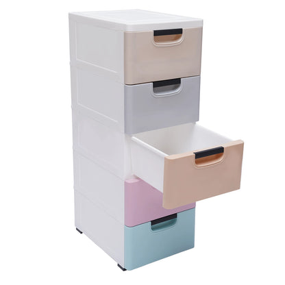 5-Drawer Plastic Storage Dresser Tower