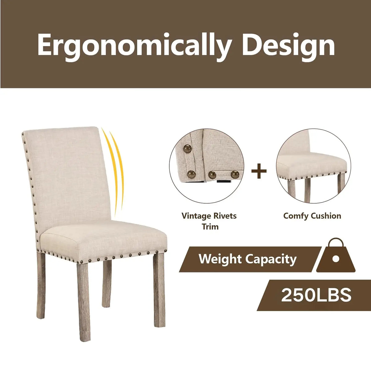 Farmhouse Dining Set for 4, 60" Table
