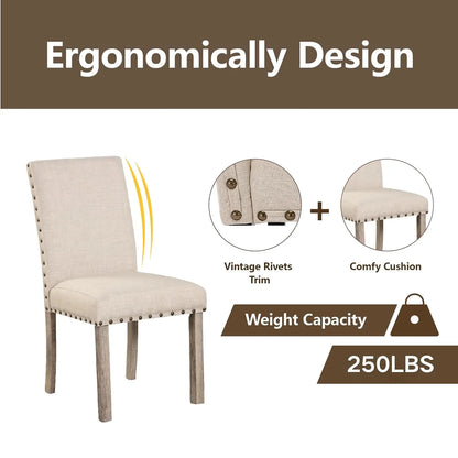 Farmhouse Dining Set for 4, 60" Table