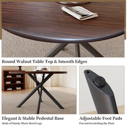 45.3" Round Dining Table Set for 4