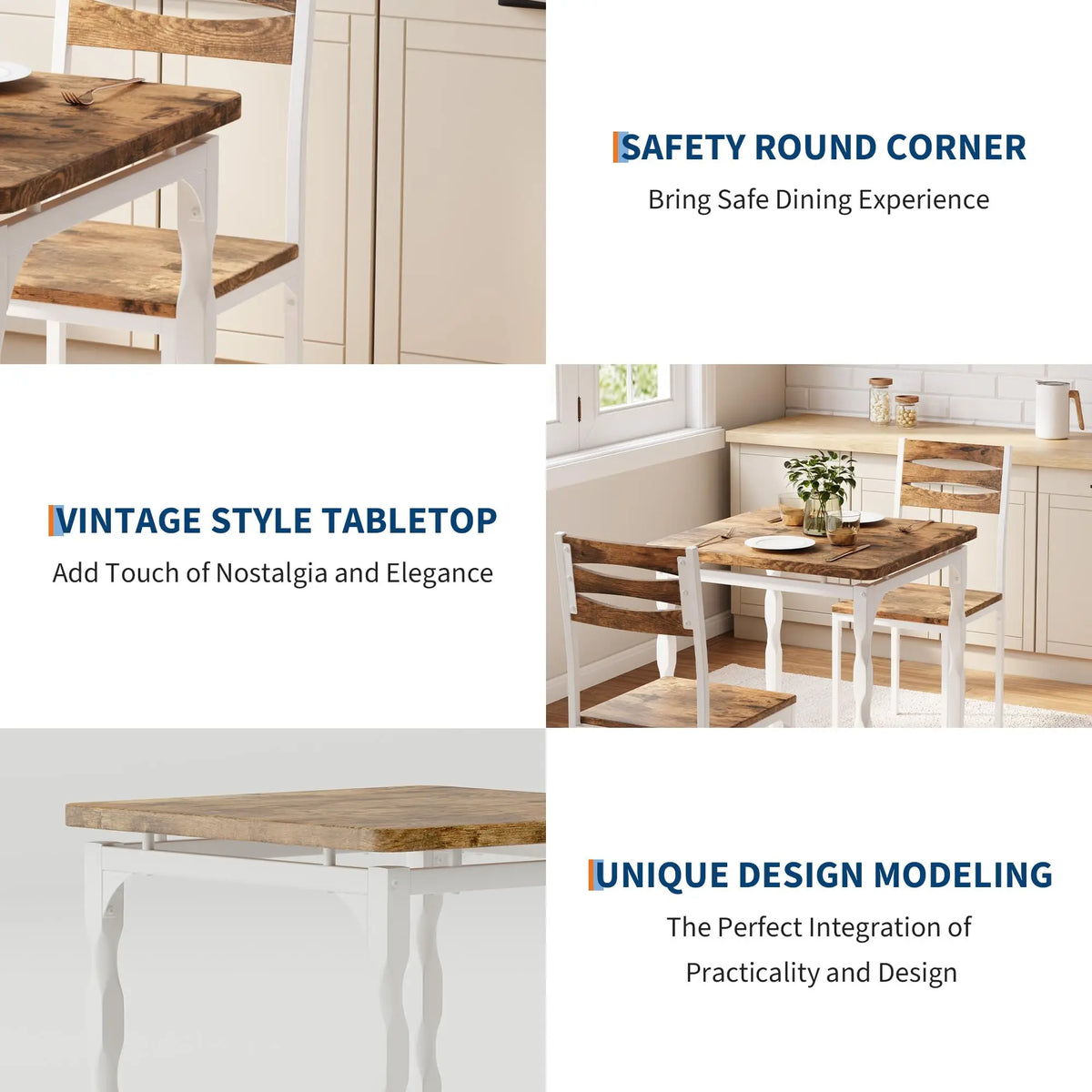 Farmhouse Dining Table Set for 2