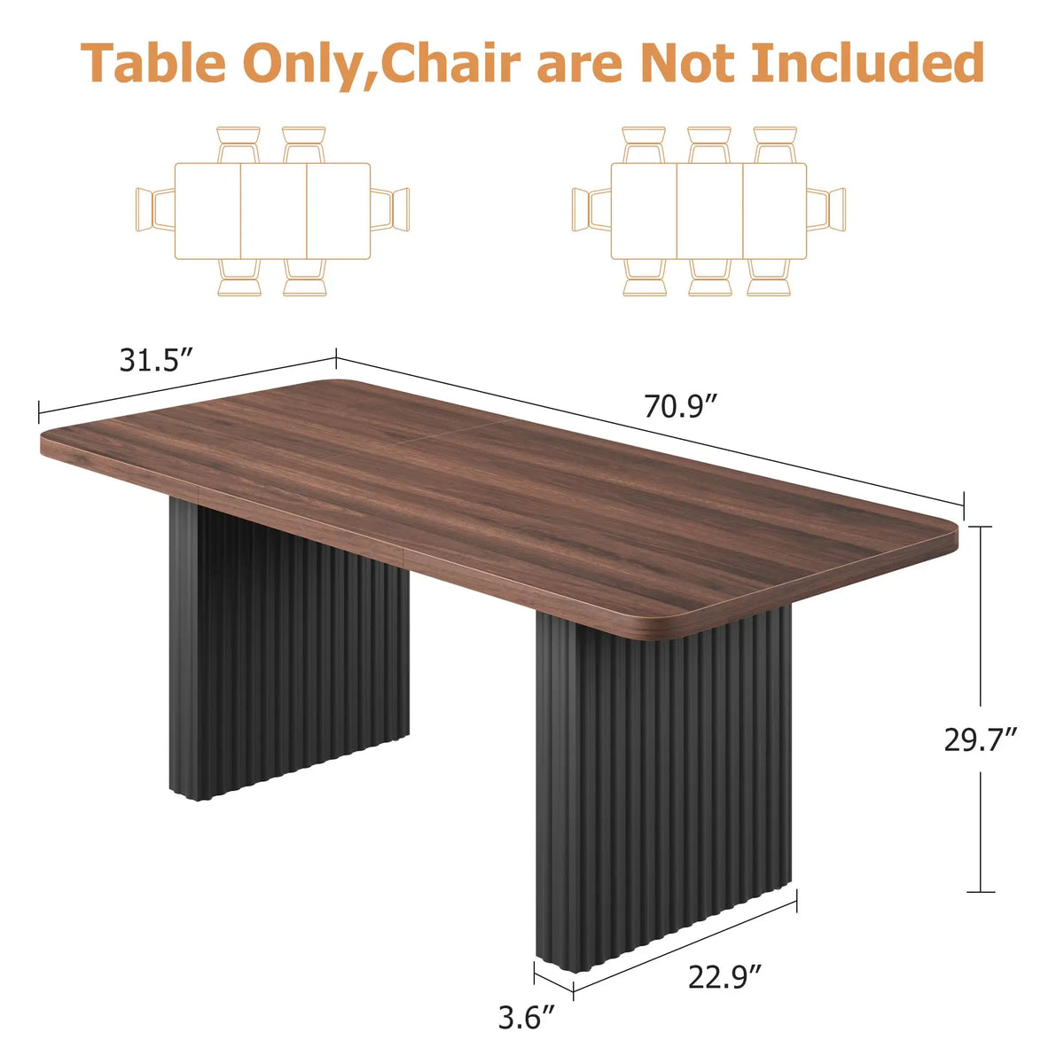 Farmhouse Dining Table for 6-8, 71"