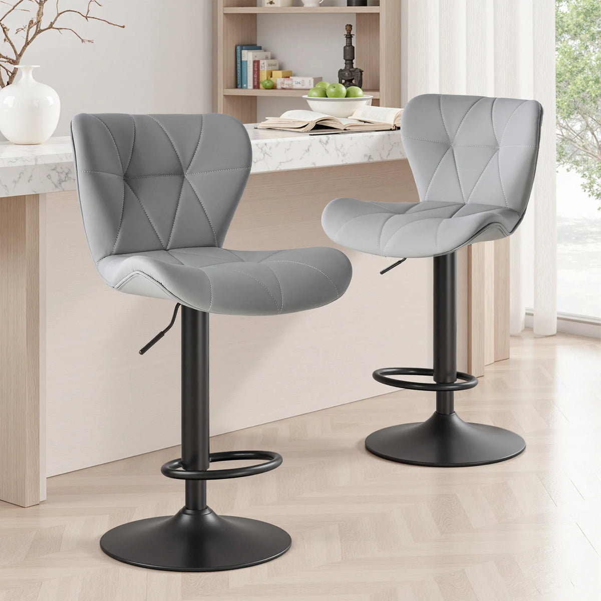 MCQ High-Back Faux Leather Office Chairs, Set of 2