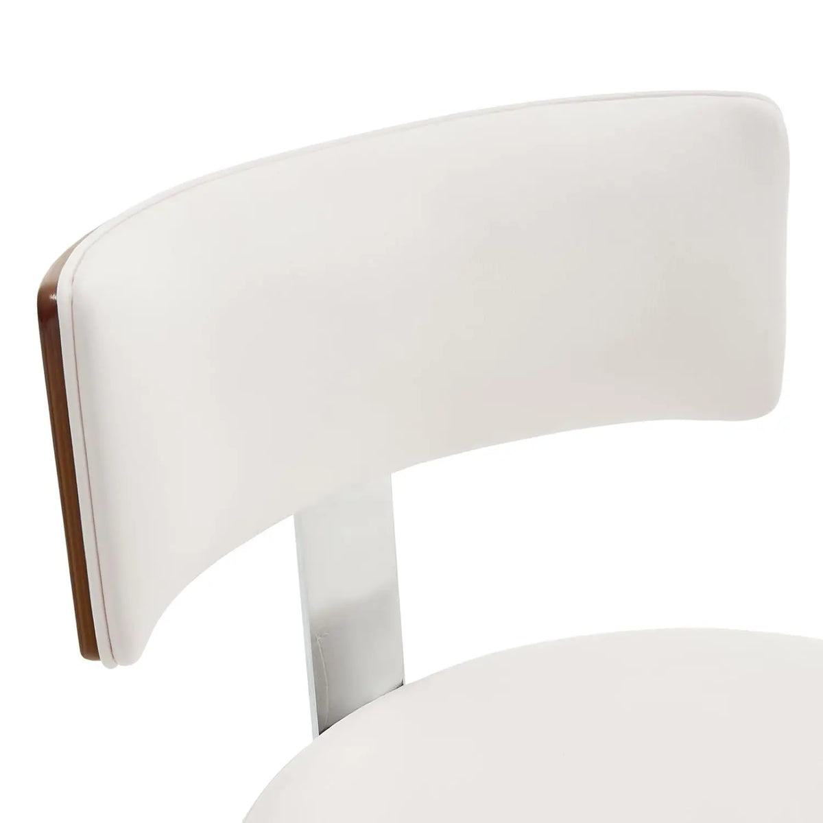 Swivel Counter Stools Set of 3 – Faux Leather & Walnut Legs, 26" Seat