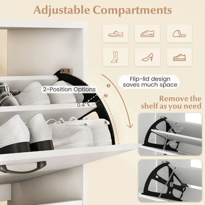 Shoe Cabinet with Open Shelves