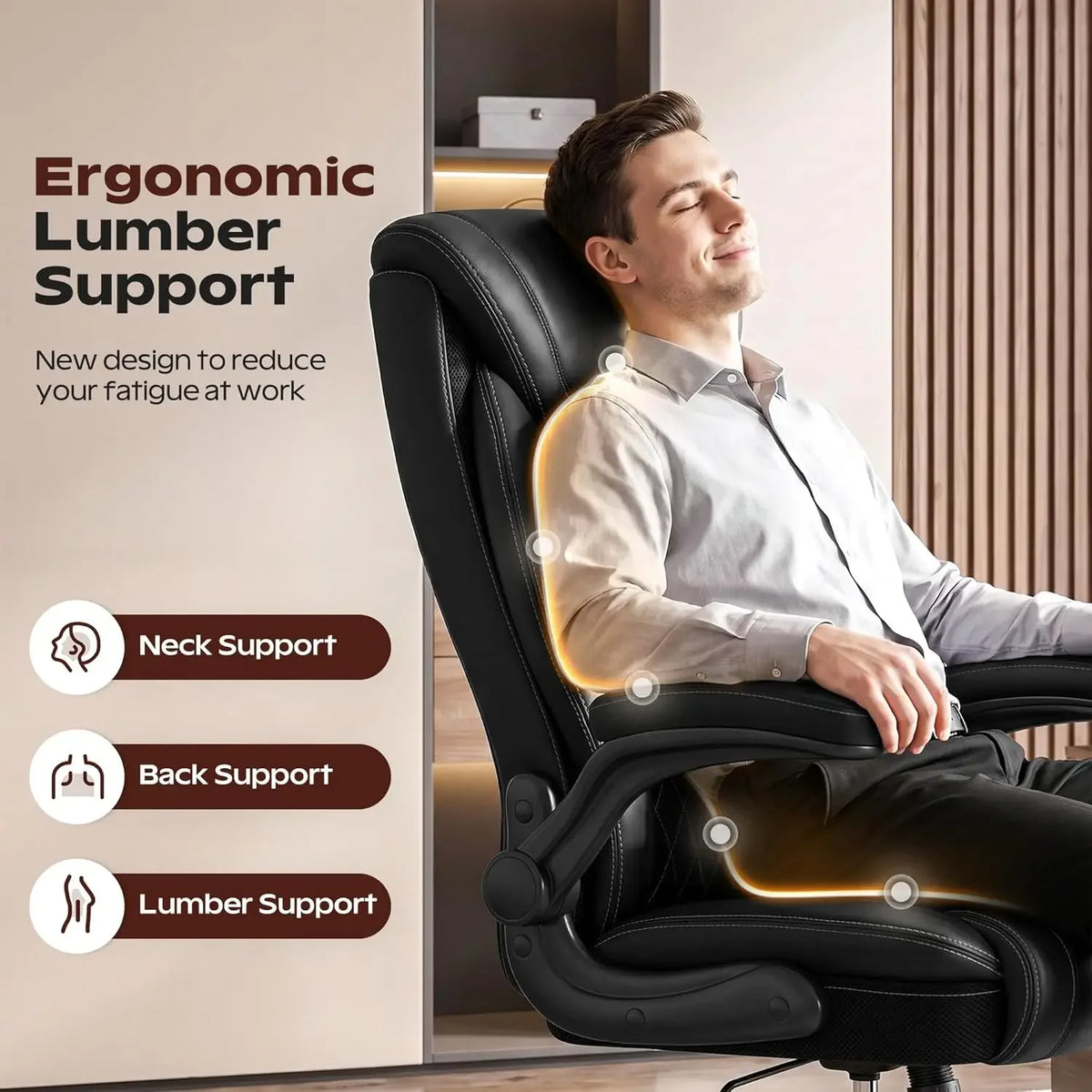 Ergonomic High-Back Office Chair, Big & Tall
