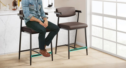Bar Stools with Arms & Footrest, Set of 2