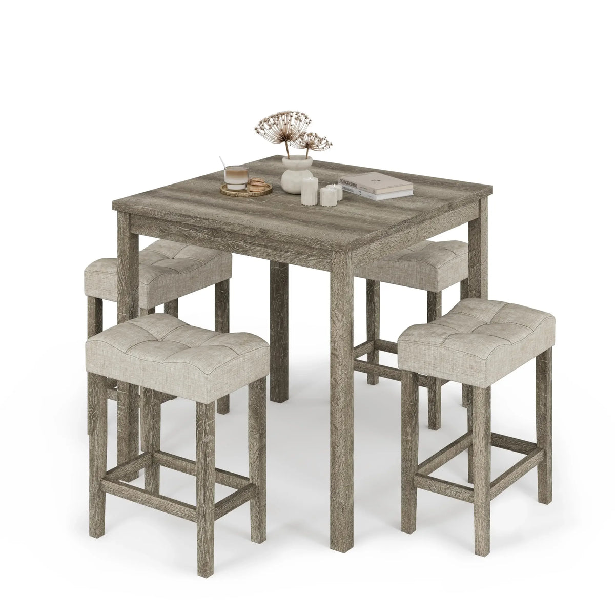 Counter Height Bar Table Set with Stools