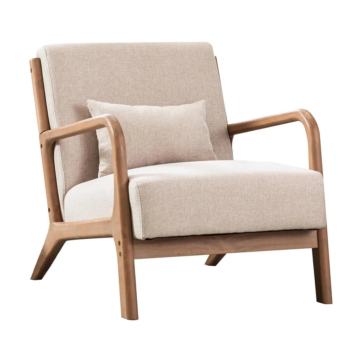 Mid-Century Accent Chair with Wood Frame