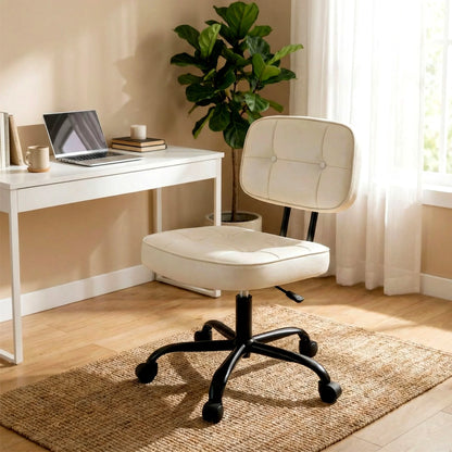 JHK Armless PU Leather Office Chair