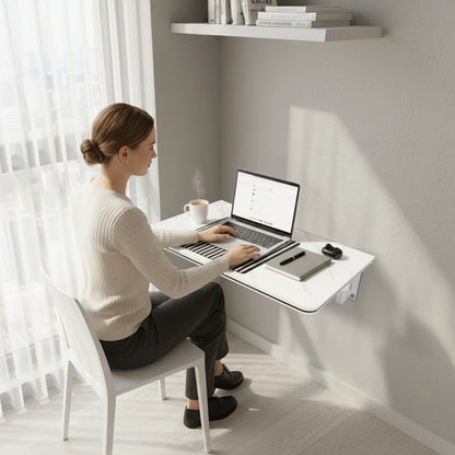 Folding Wall-Mounted Drop-Leaf Desk