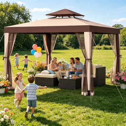 10x10 Patio Gazebo with Mosquito Netting