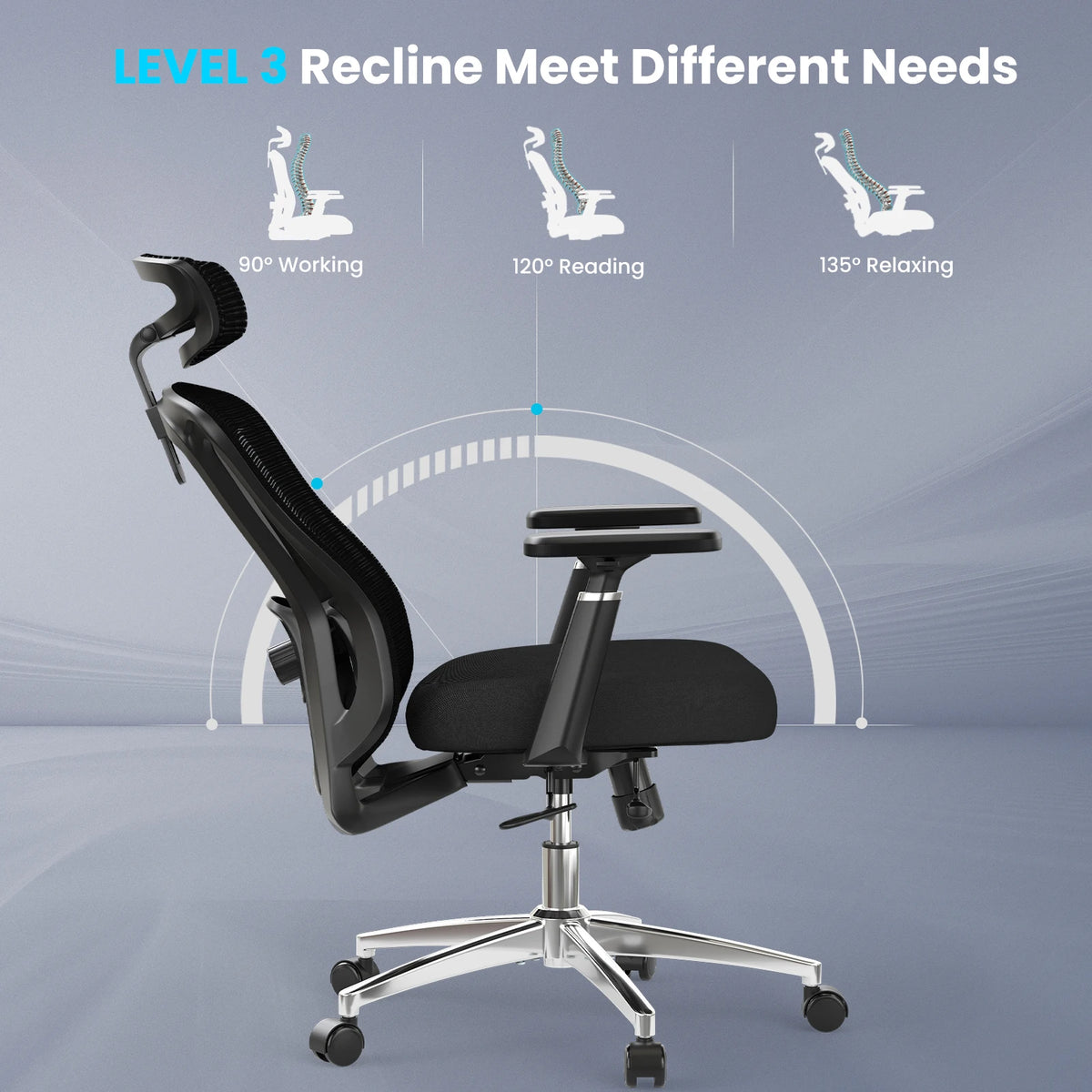 High-Back Ergonomic Office Chair, Heavy Duty