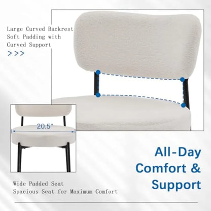Boucle Mid-Century Dining Chairs, Set of 4