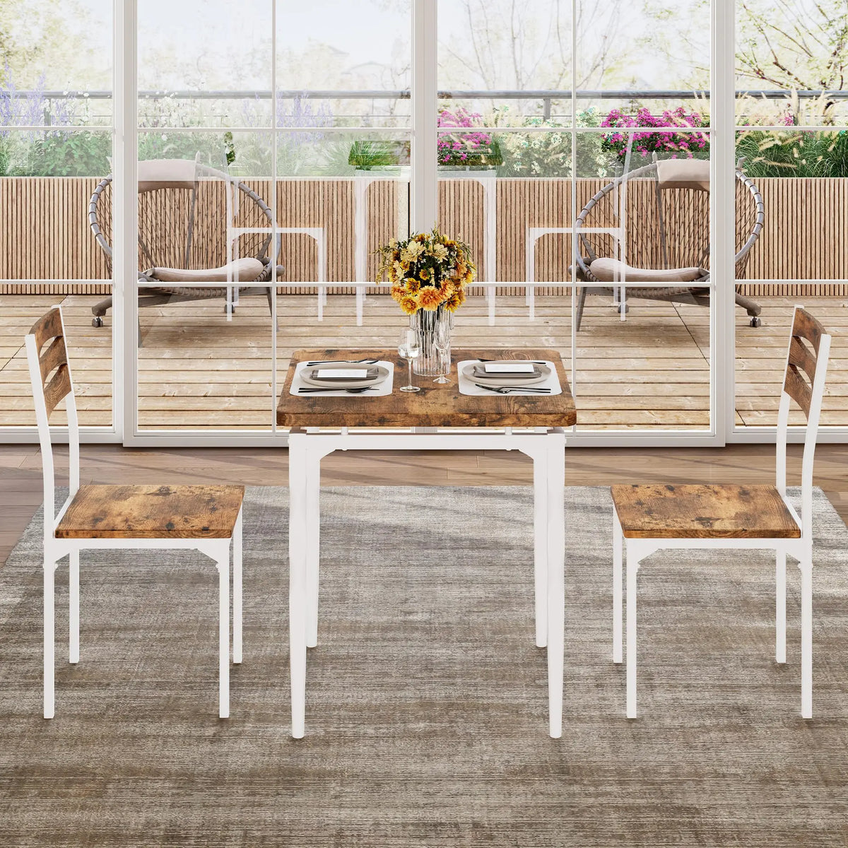 Farmhouse Dining Table Set for 2