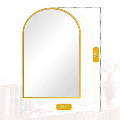 Arched Metal Framed Wall Mirror