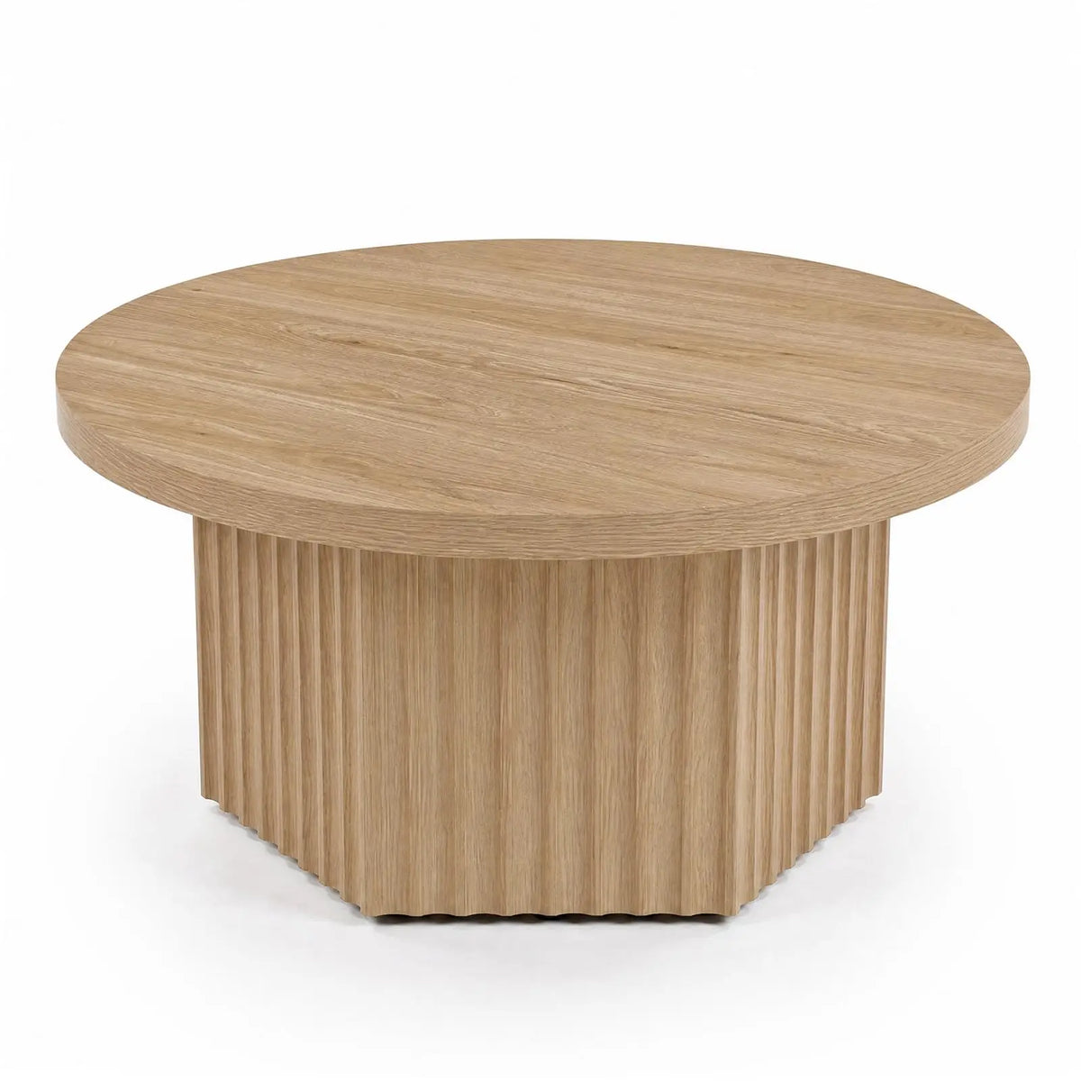 Fluted Drum Coffee Table, 31.5" Round