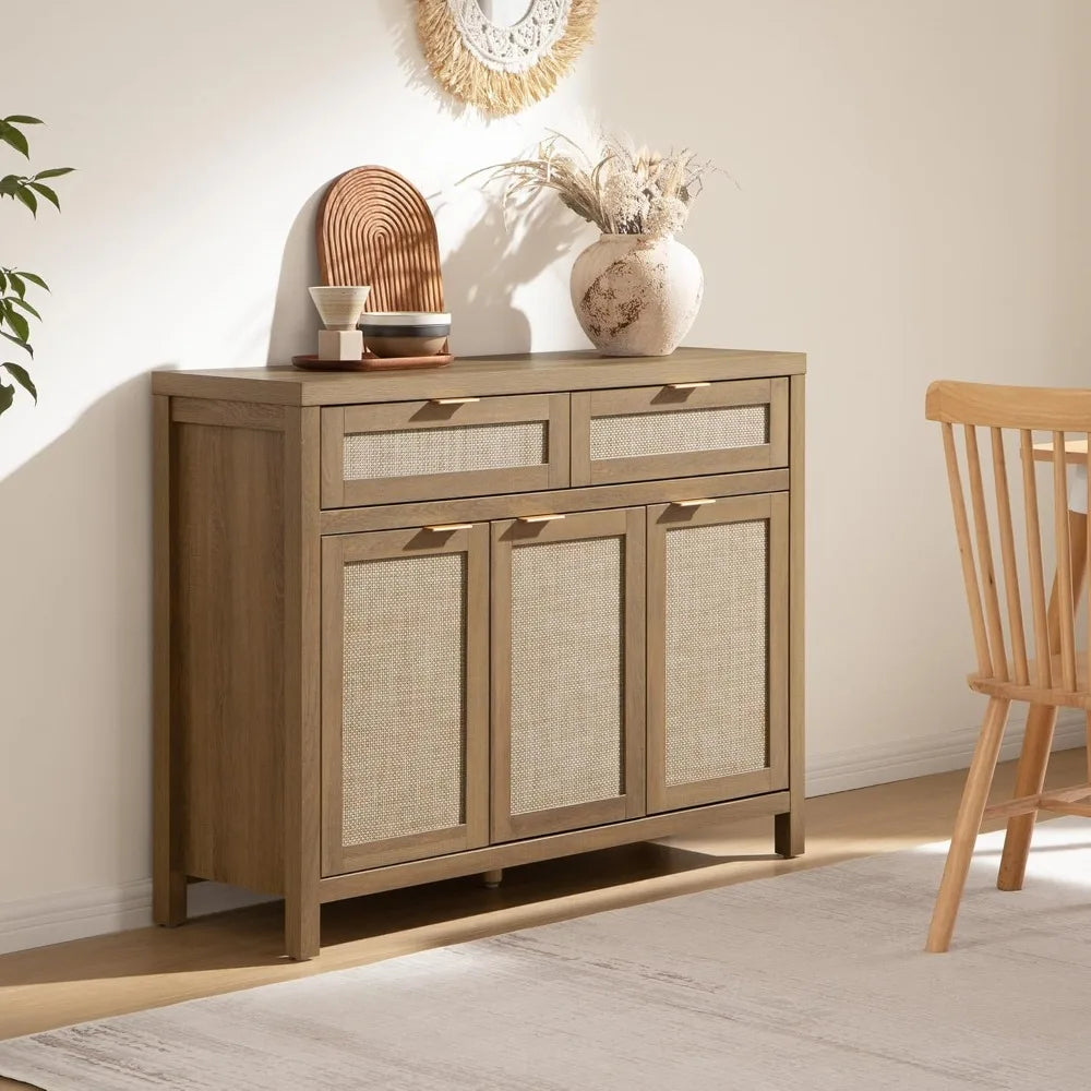 Rattan Sideboard Buffet Cabinet