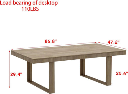 86.6" Modern Wood Dining Table