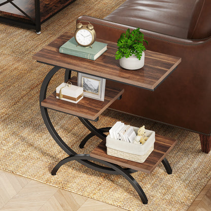 Tribesigns C-Shaped Industrial End Table