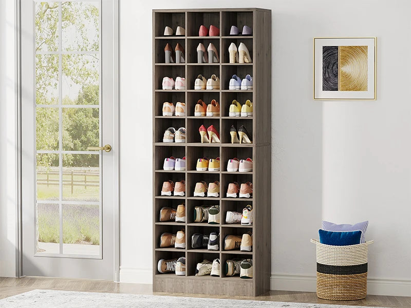 Tribesigns 8-Tier Wood Shoe Cabinet