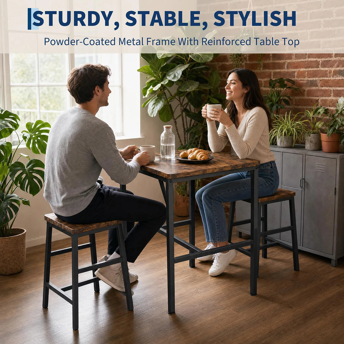 3-Piece Pub Height Table Set with Stools