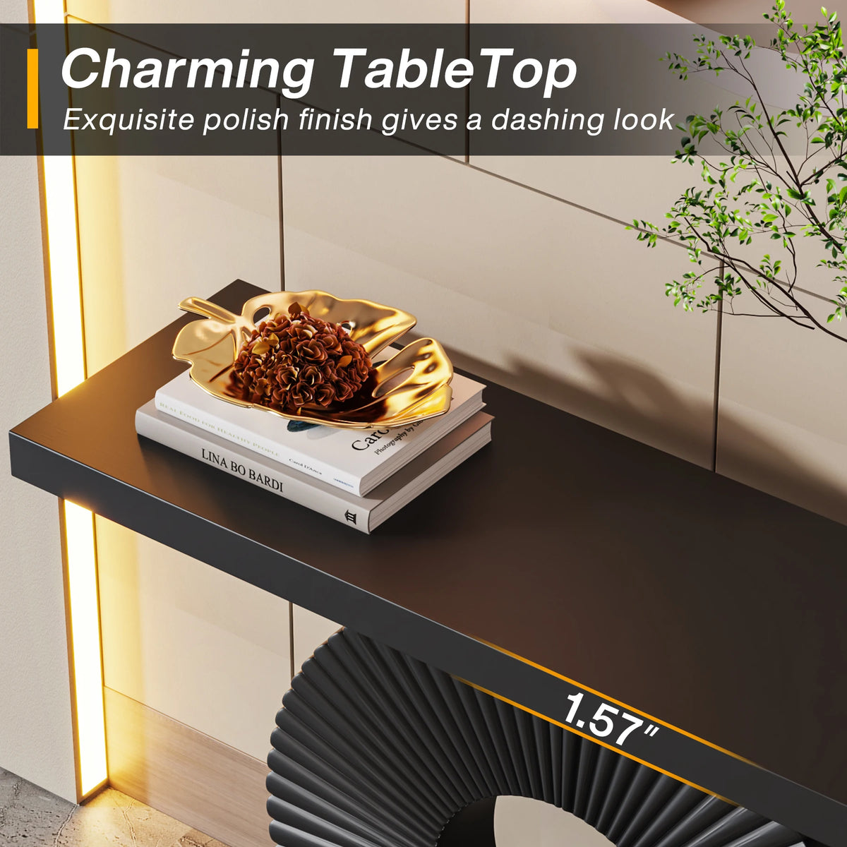 Tribesigns Console Table with Geometric Base