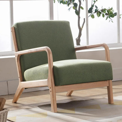 Mid-Century Accent Chair with Wood Frame