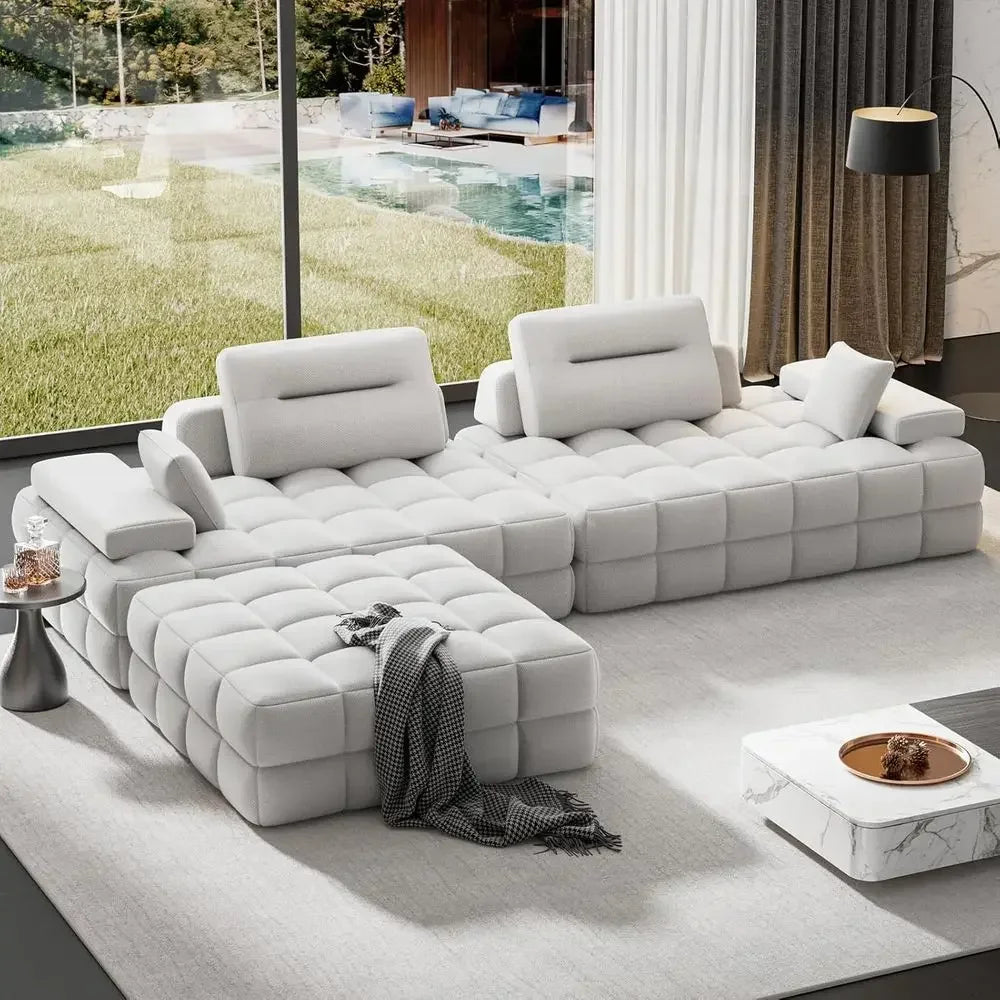 L-Shaped Sectional Sofa, Chenille