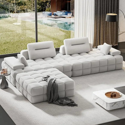 L-Shaped Sectional Sofa, Chenille
