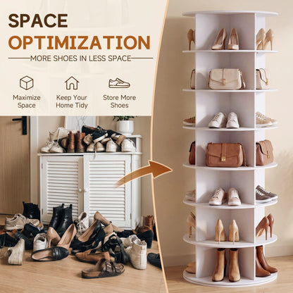 7-Tier Rotating Shoe Rack Tower