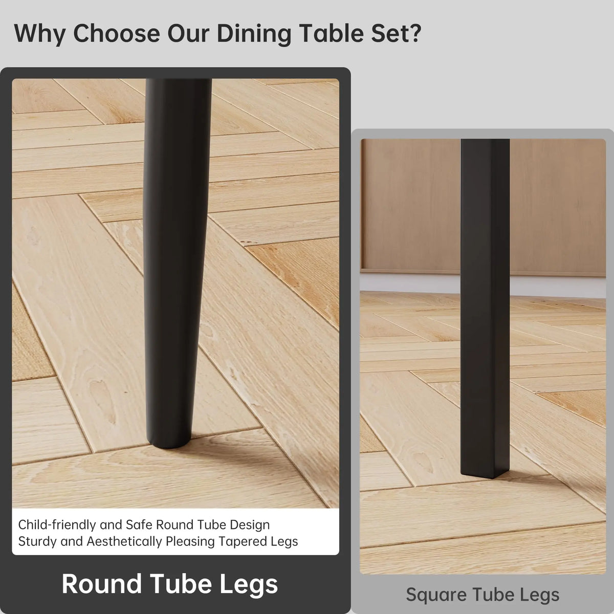 3-Piece Dining Table Set for 2, Two-Tone