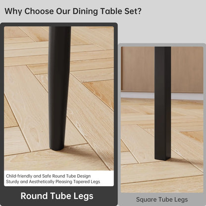 3-Piece Dining Table Set for 2, Two-Tone