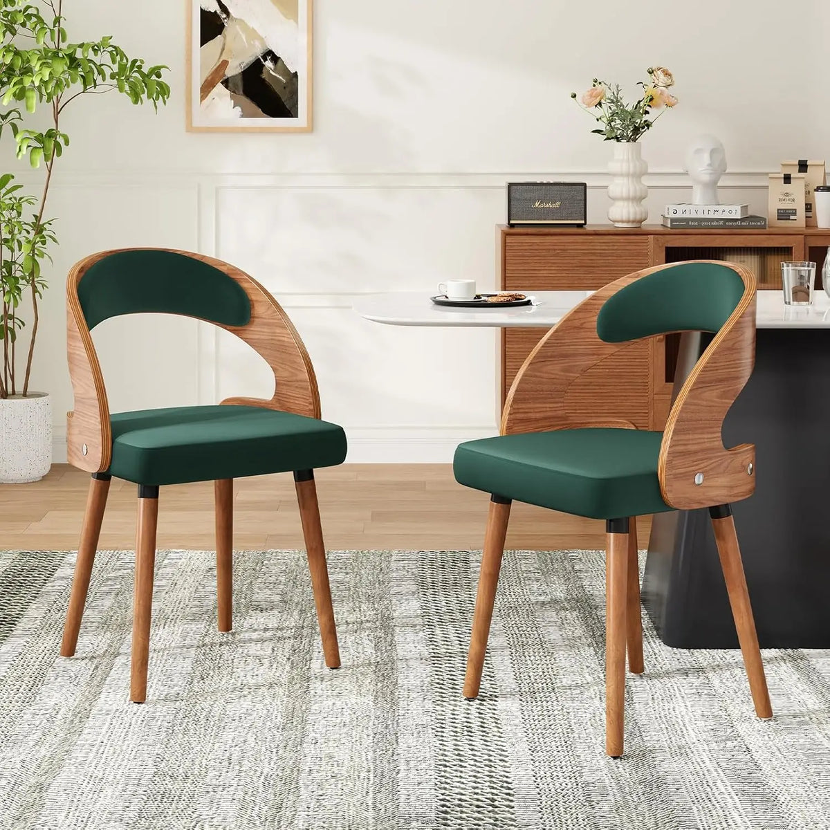 Farini Upholstered Wood Dining Chairs, Set of 2