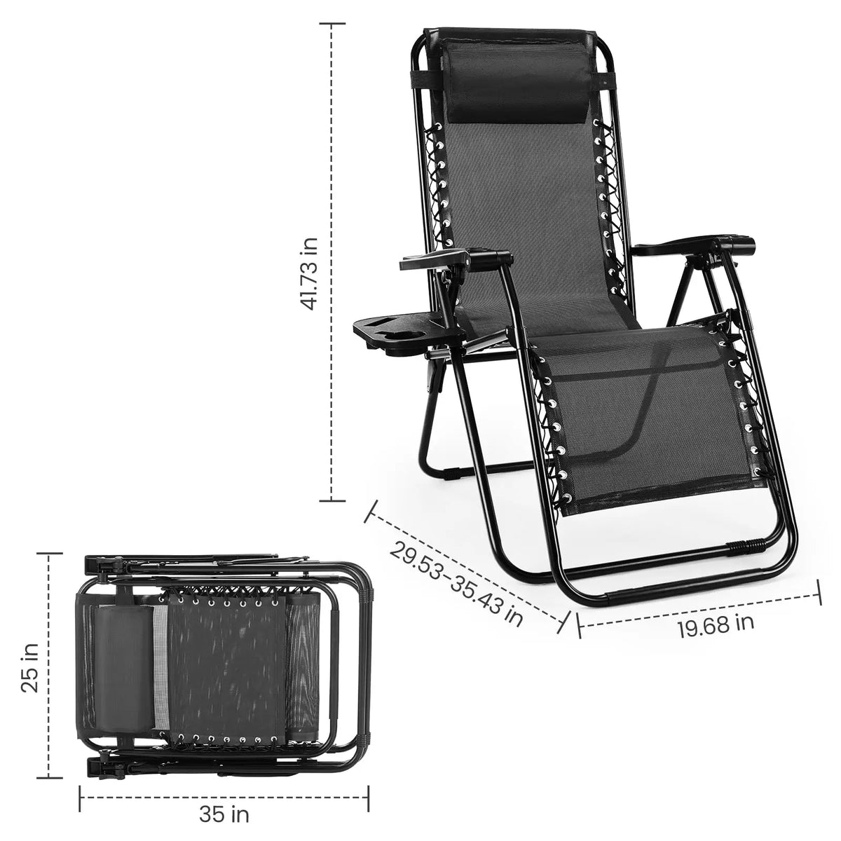 JHK Zero Gravity Recliner Chairs, Set of 2