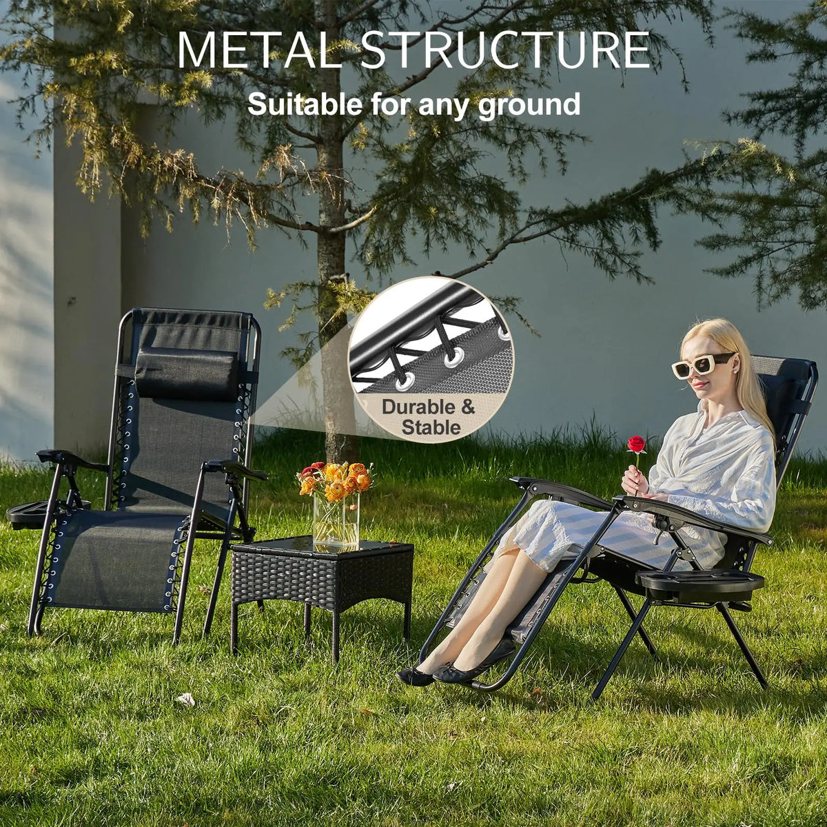 JHK Zero Gravity Recliner Chairs, Set of 2