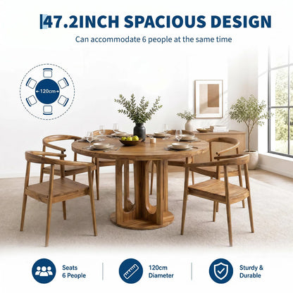 47" Round Pedestal Dining Table