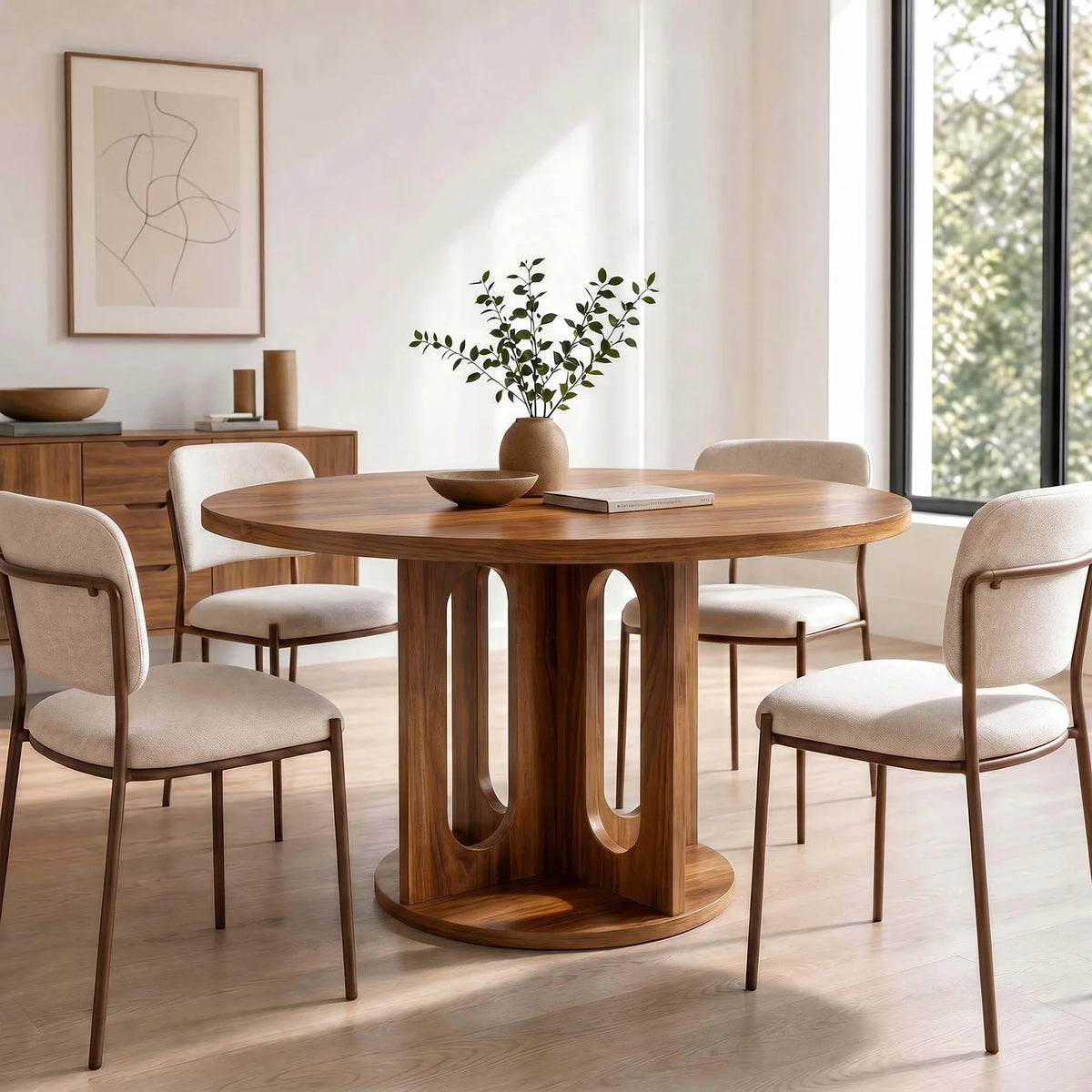 47" Round Pedestal Dining Table