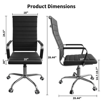 Executive PU Leather Office Chair, Mid Back