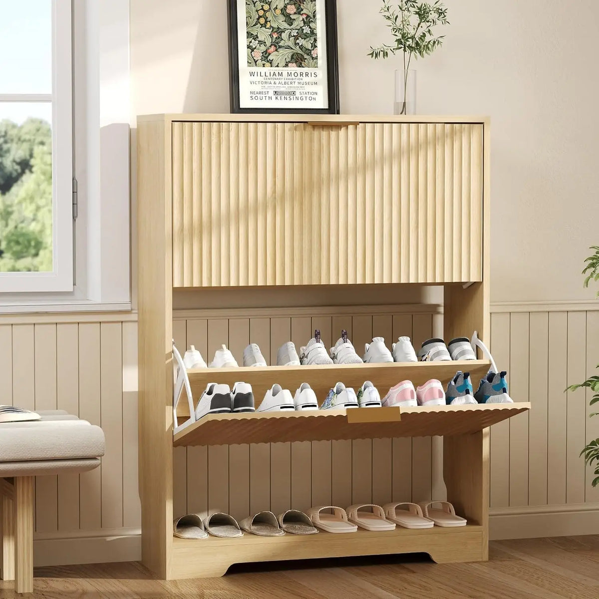 Modern Slim Shoe Storage Cabinet