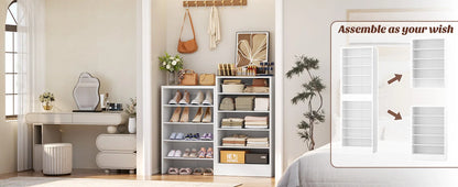 10-Tier Narrow Wood Shoe Rack