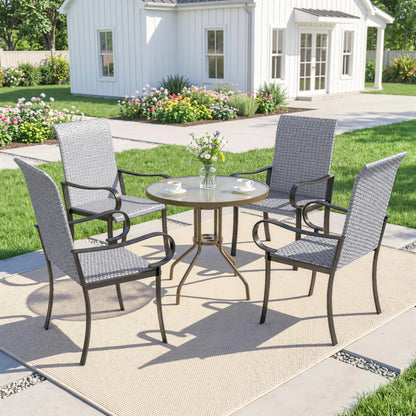 Outdoor Wicker Dining Chairs, Set of 4