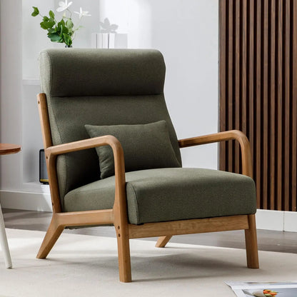 Mid-Century Accent Chair with Wood Frame