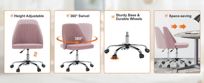 JHK Armless Vanity Swivel Desk Chair