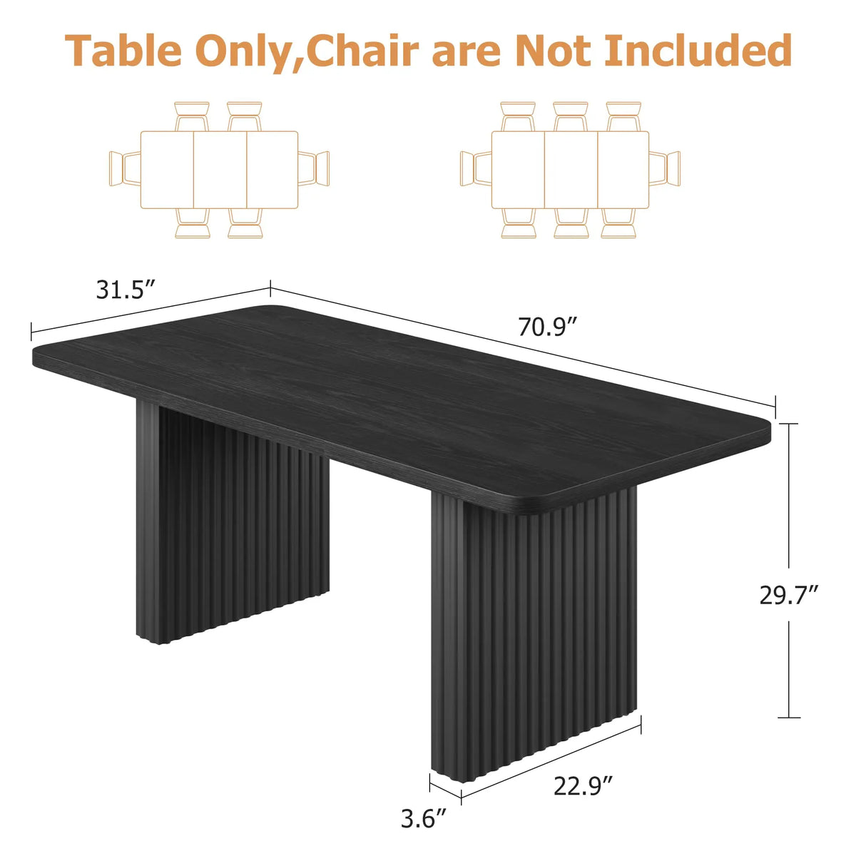 Farmhouse Dining Table for 6-8, 71"