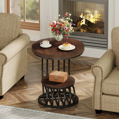 Tribesigns Round End Table, Faux Marble