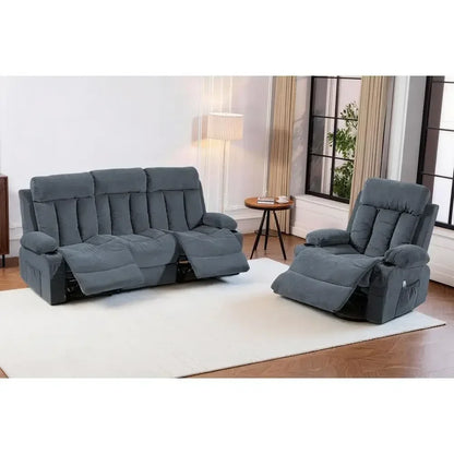 2-Piece Reclining Sofa Set (Blue)